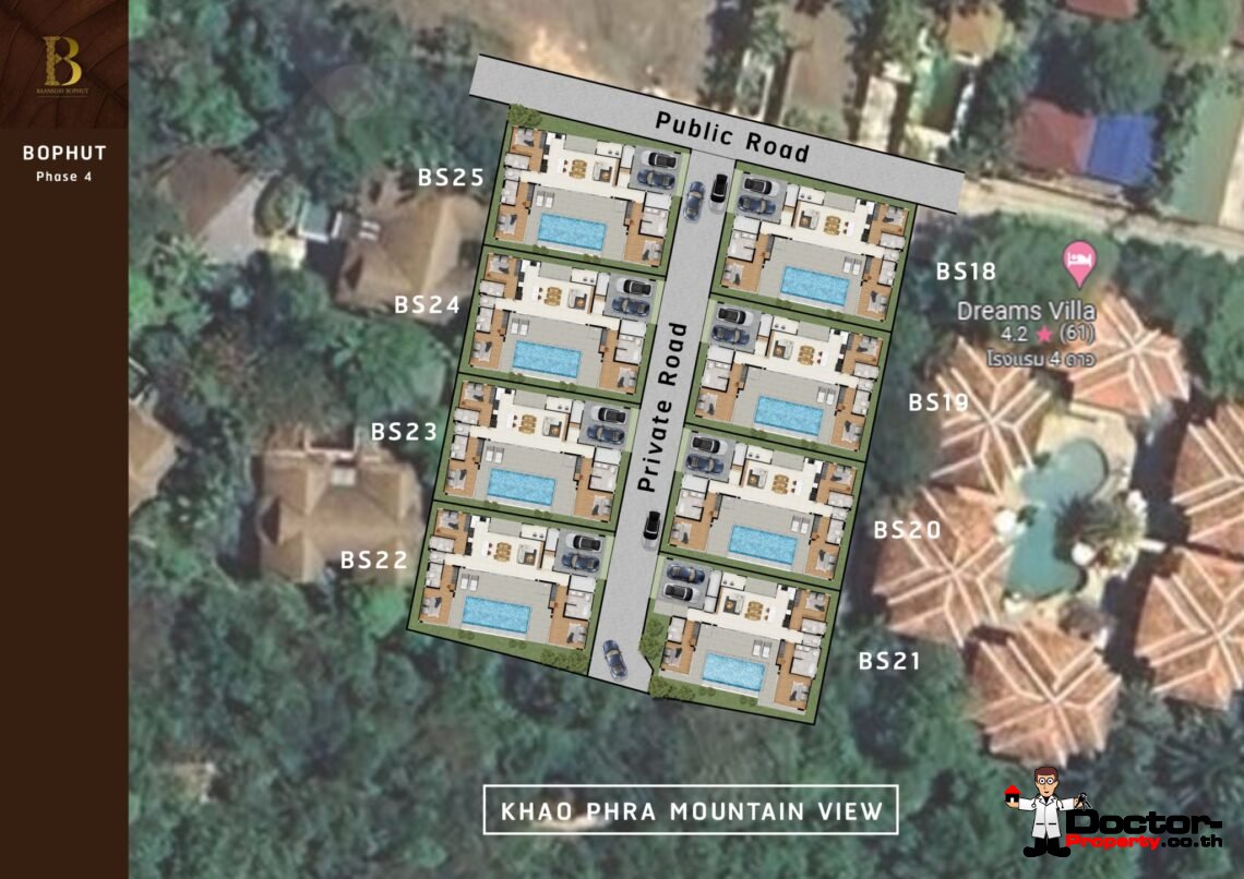 3 Bedrooms Pool Villa Modern Style in Bo Phut, Koh Samui.